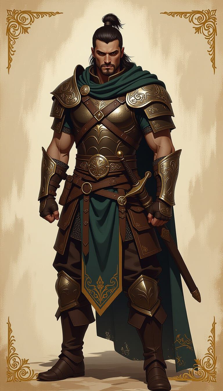 Mystical Warrior Drakkar in Baroque Style