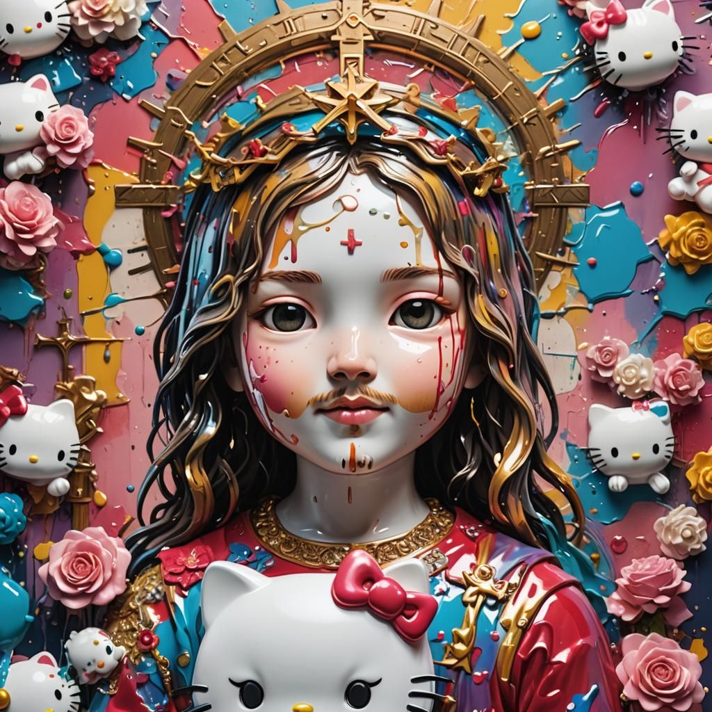 Hello Kitty and Jesus Christ: Hyperrealistic Art