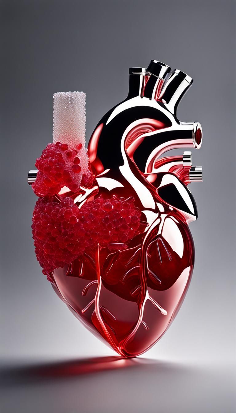 Crystal Heart: Photorealistic Minimalism in 8k