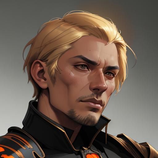 Flaming Futuristic Armor Portrait: Hyperdetailed Concept Art