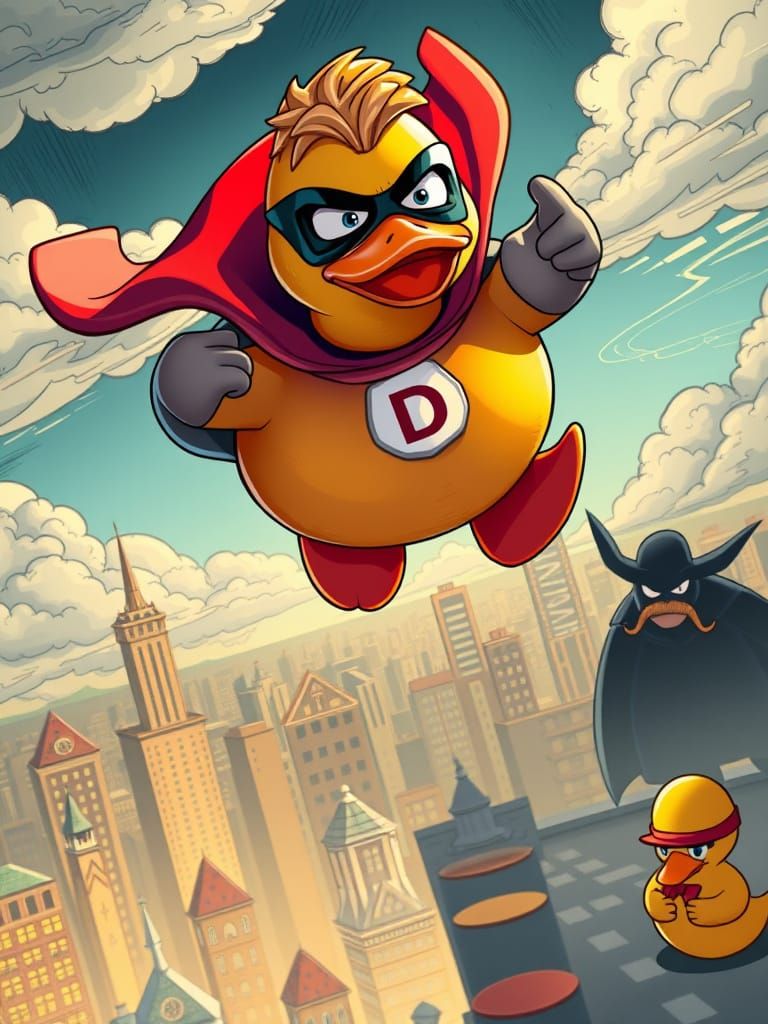 Heroic Rubber Duck Soars Through the Skies in Epic Comic Boo...