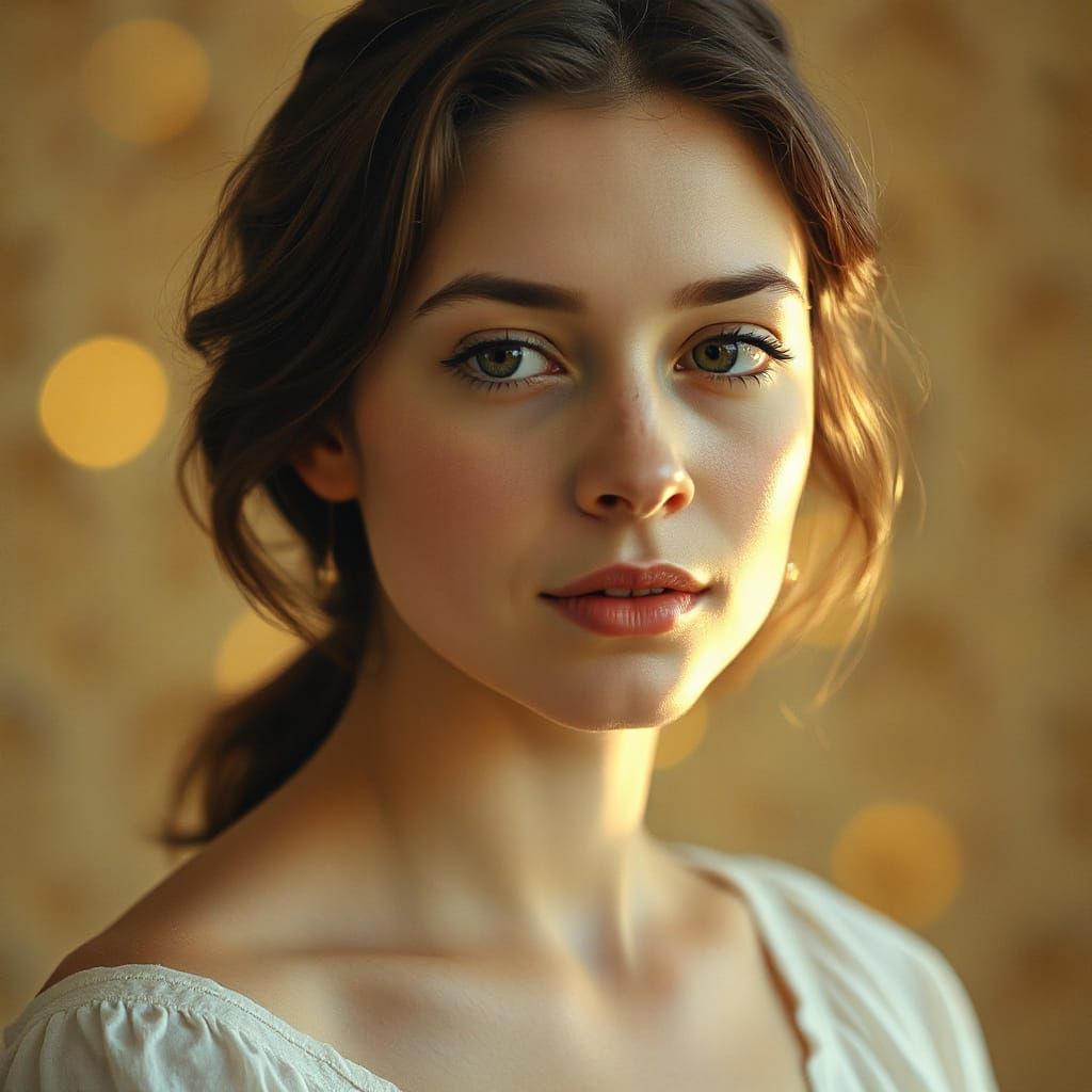Ethereal Portrait of a Woman in Luminous Oil Style