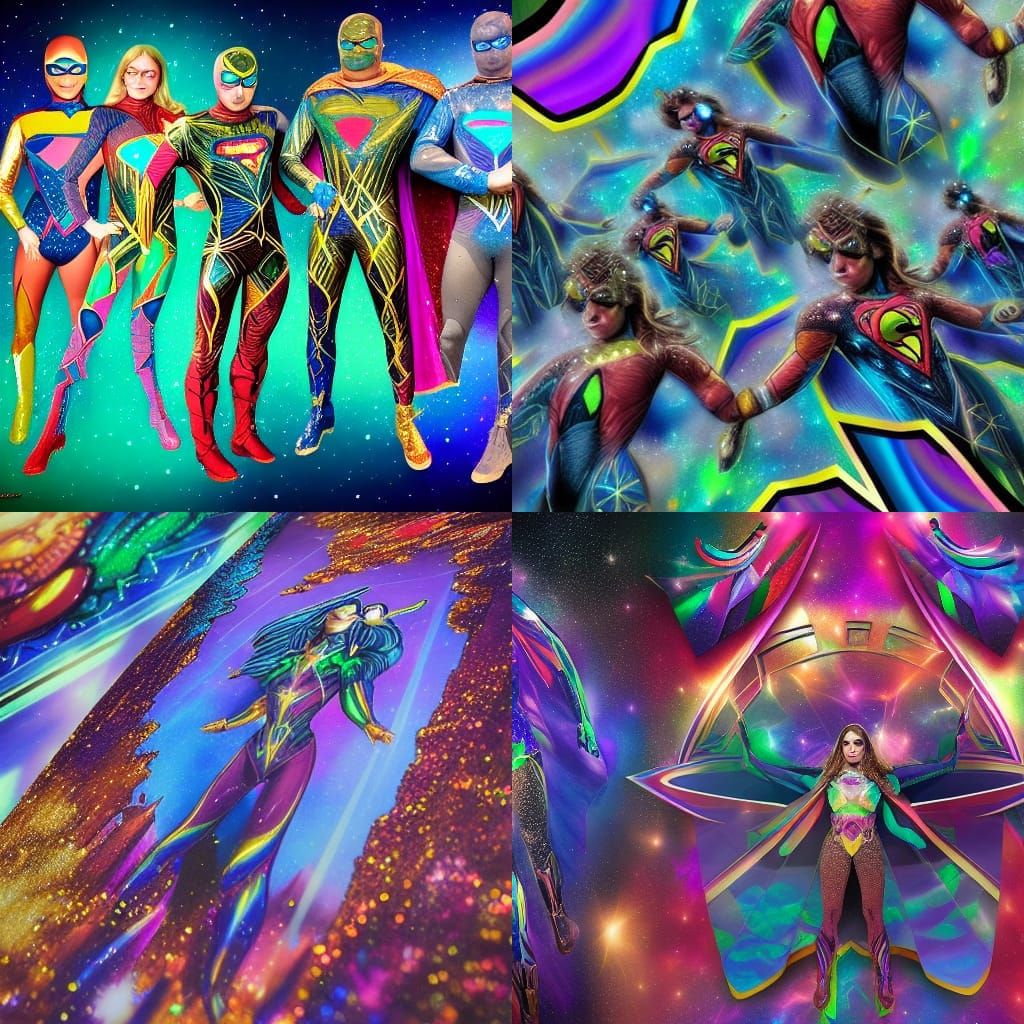 Opal Superhero Costumes with Prism Effects in 8K