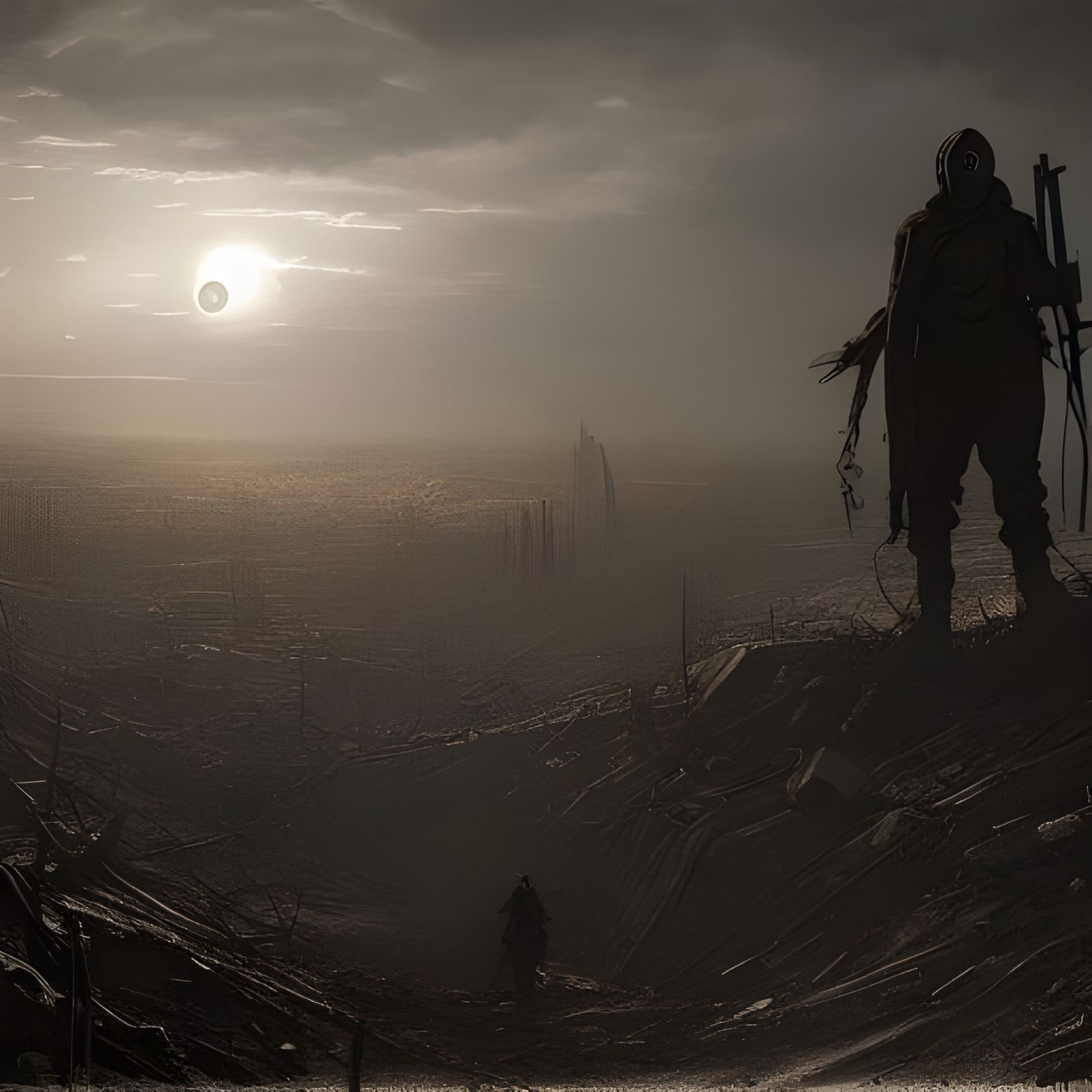 Apocalyptic Fallout Horror in Gustave Doré Style