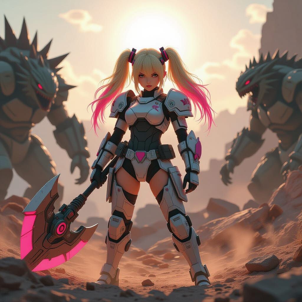 Teenage Girl Cosplay in Kaiju Aftermath