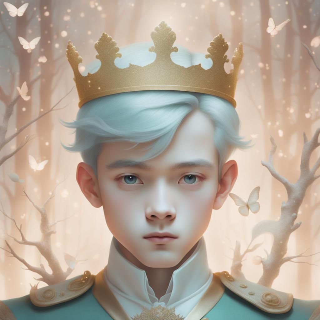 Fairytale Prince Portrait in Minimalist Style