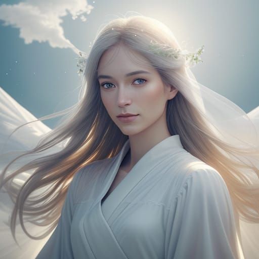 Angel in Heavenly Cloudscape