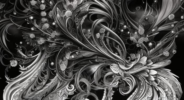 Steampunk Cyborg Portrait in Black and White