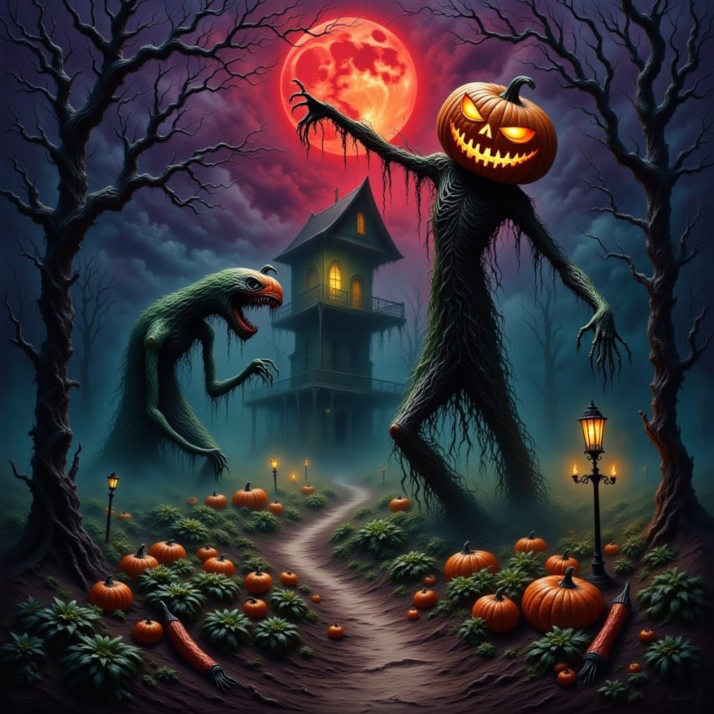 Nightmare Harvest Festival Oil Painting