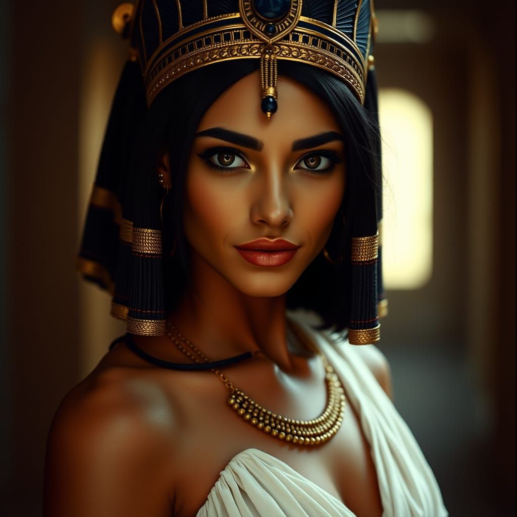 Elegant Ancient Egyptian Goddess in Cinematic Portrait