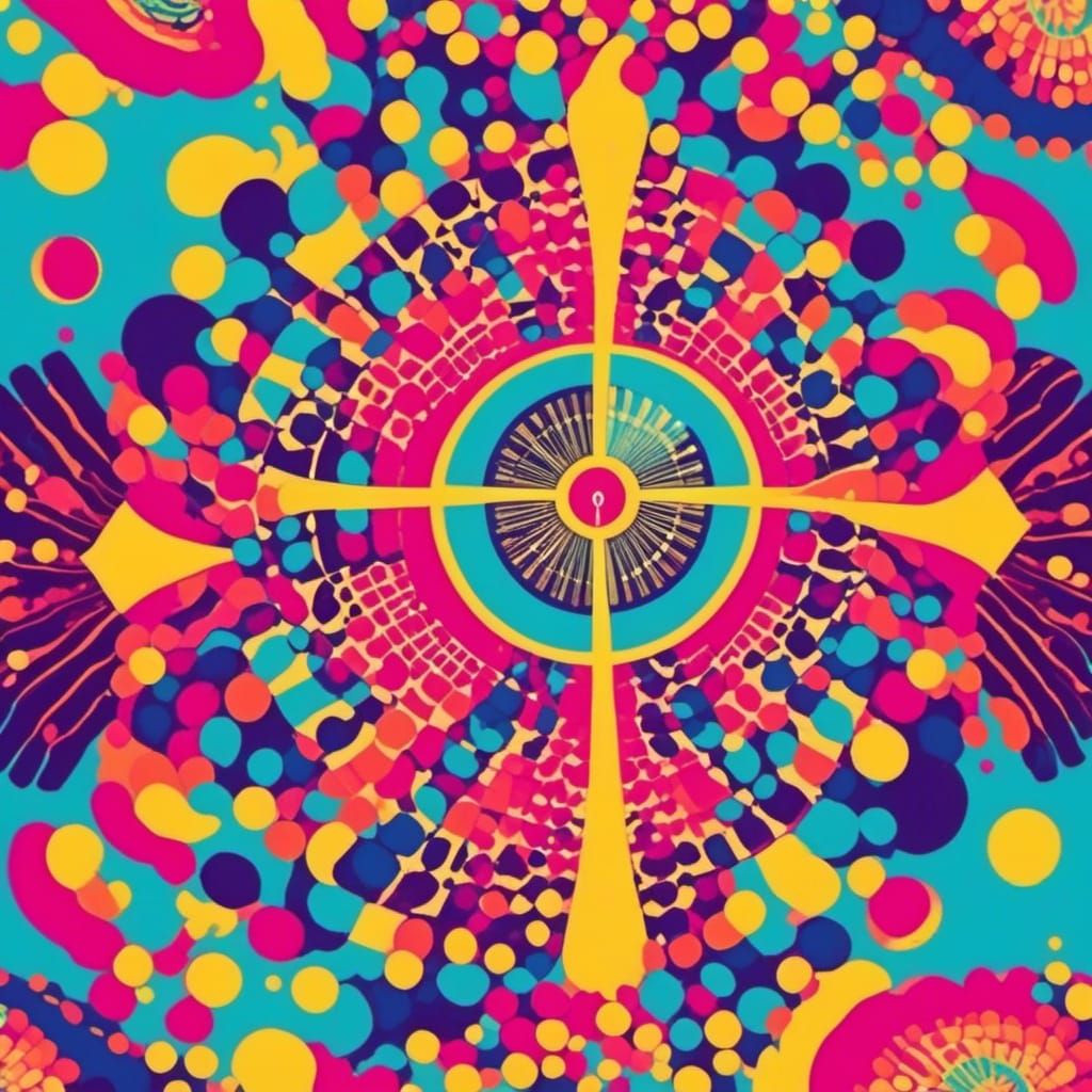 Geometric Eye Pattern in Pop Art Style