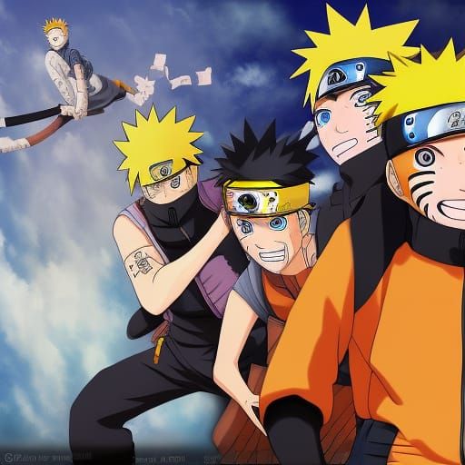 Naruto Anime Key Visual in Manga Style