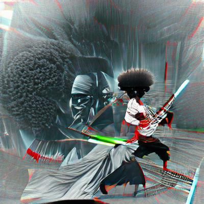 Afro Samurai vs Darth Vader in 8K 3D