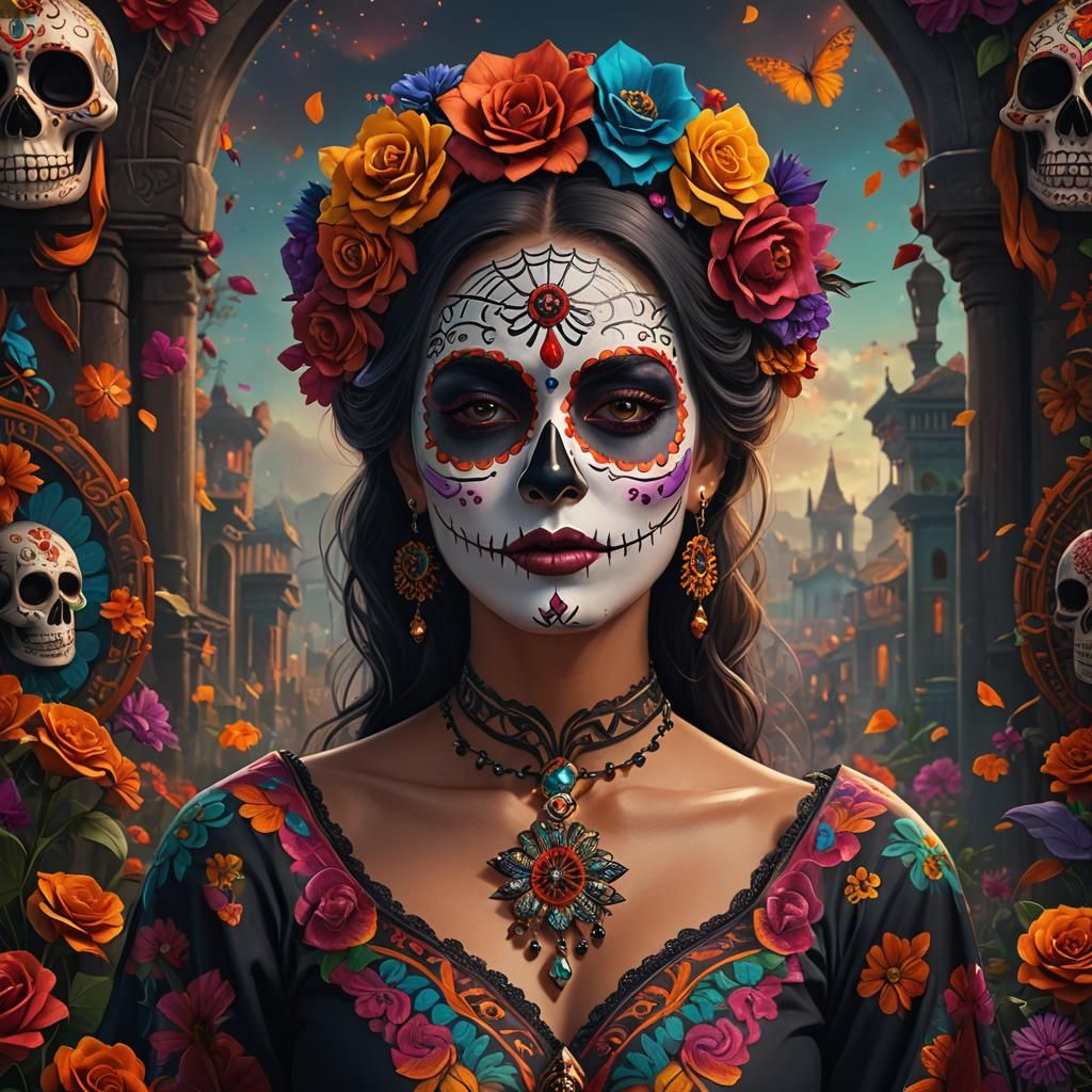 Día de los Muertos face paint.