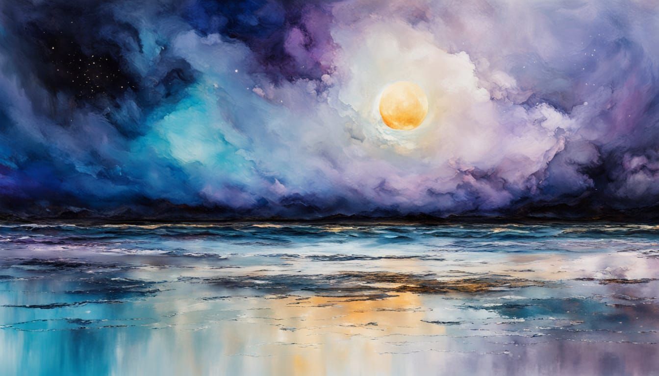 Surreal Australian Beachscape in Expressive Galaxy Style