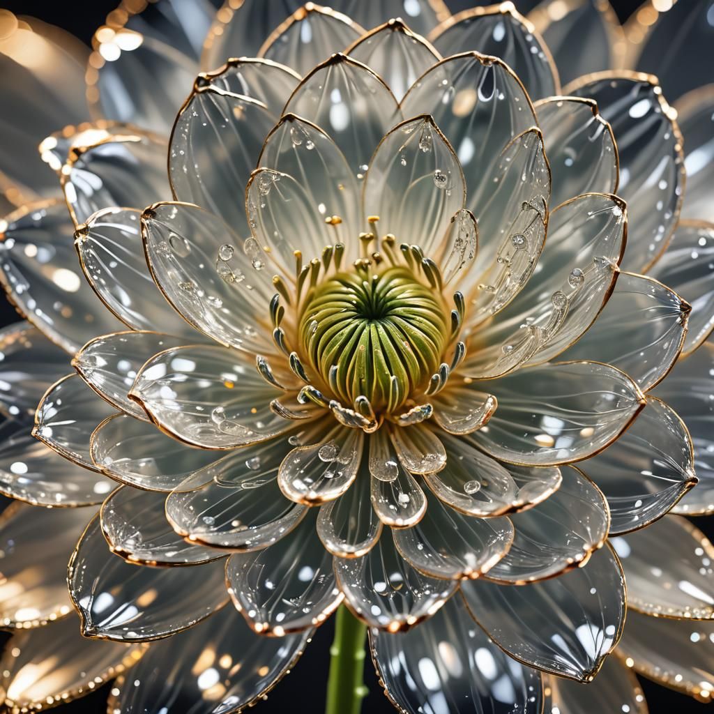 Delicate Glass Flower with Enamel Details