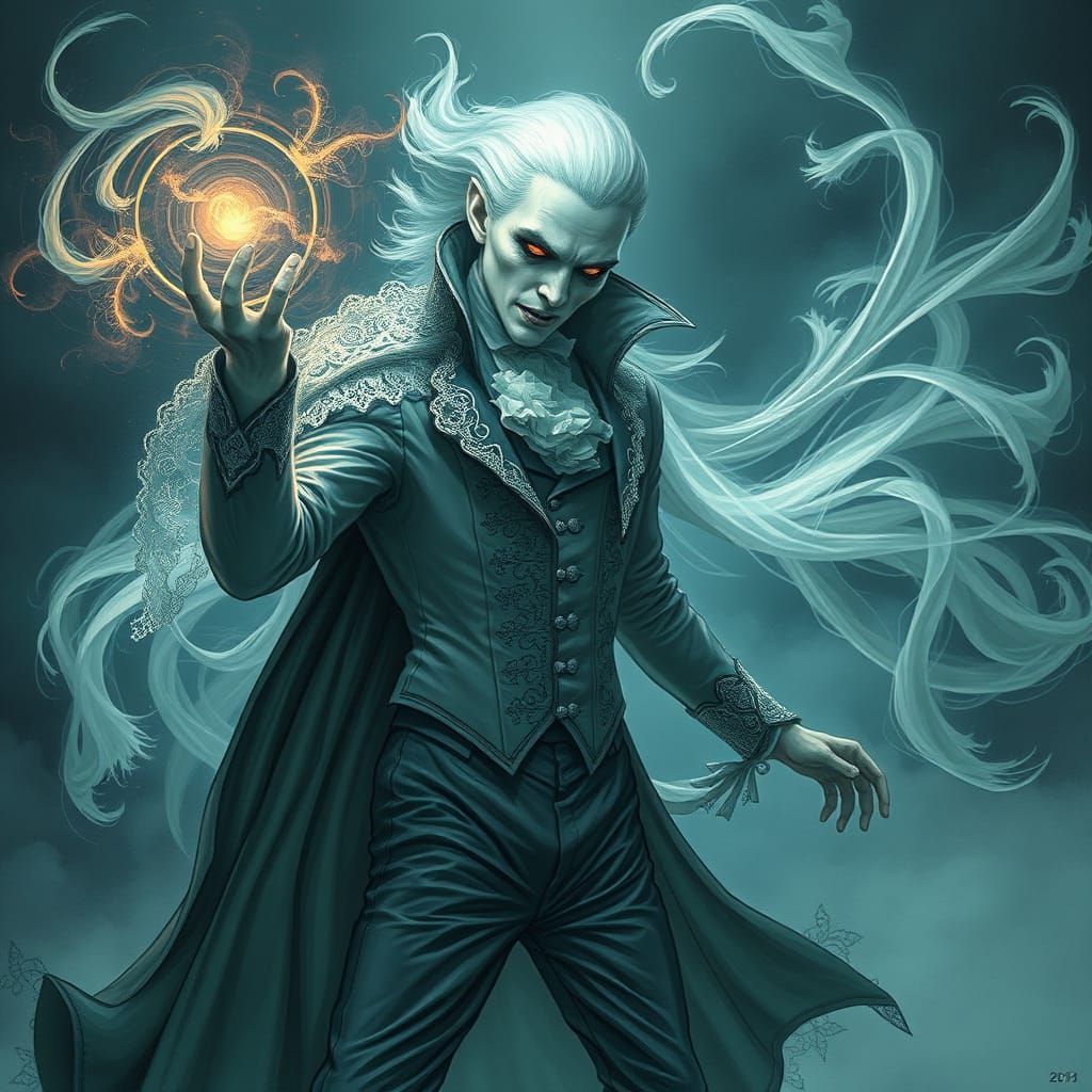 Victorian Vampire Ghost Summons Ethereal Wind Barrier