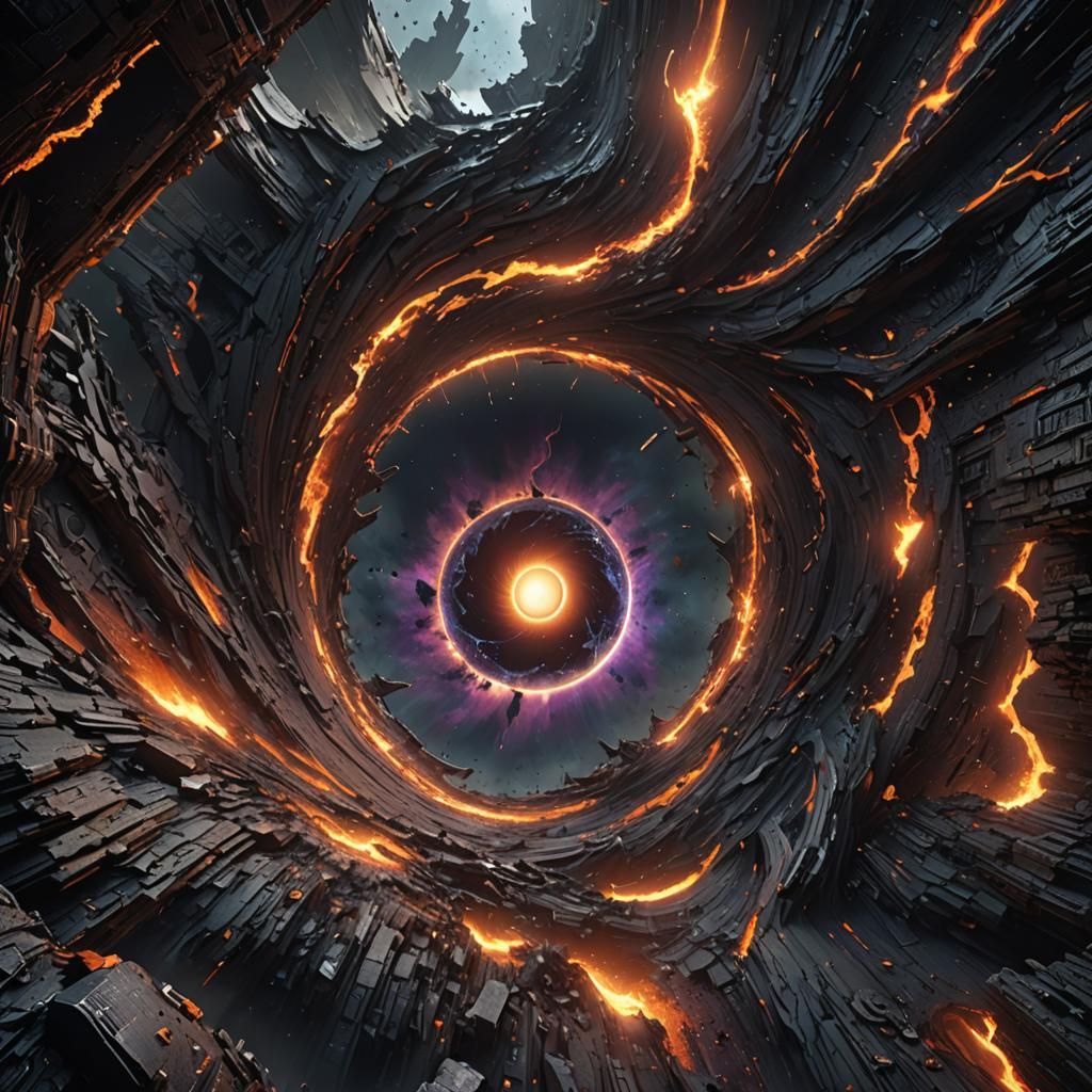 Detailed Matte Painting of a Black Hole