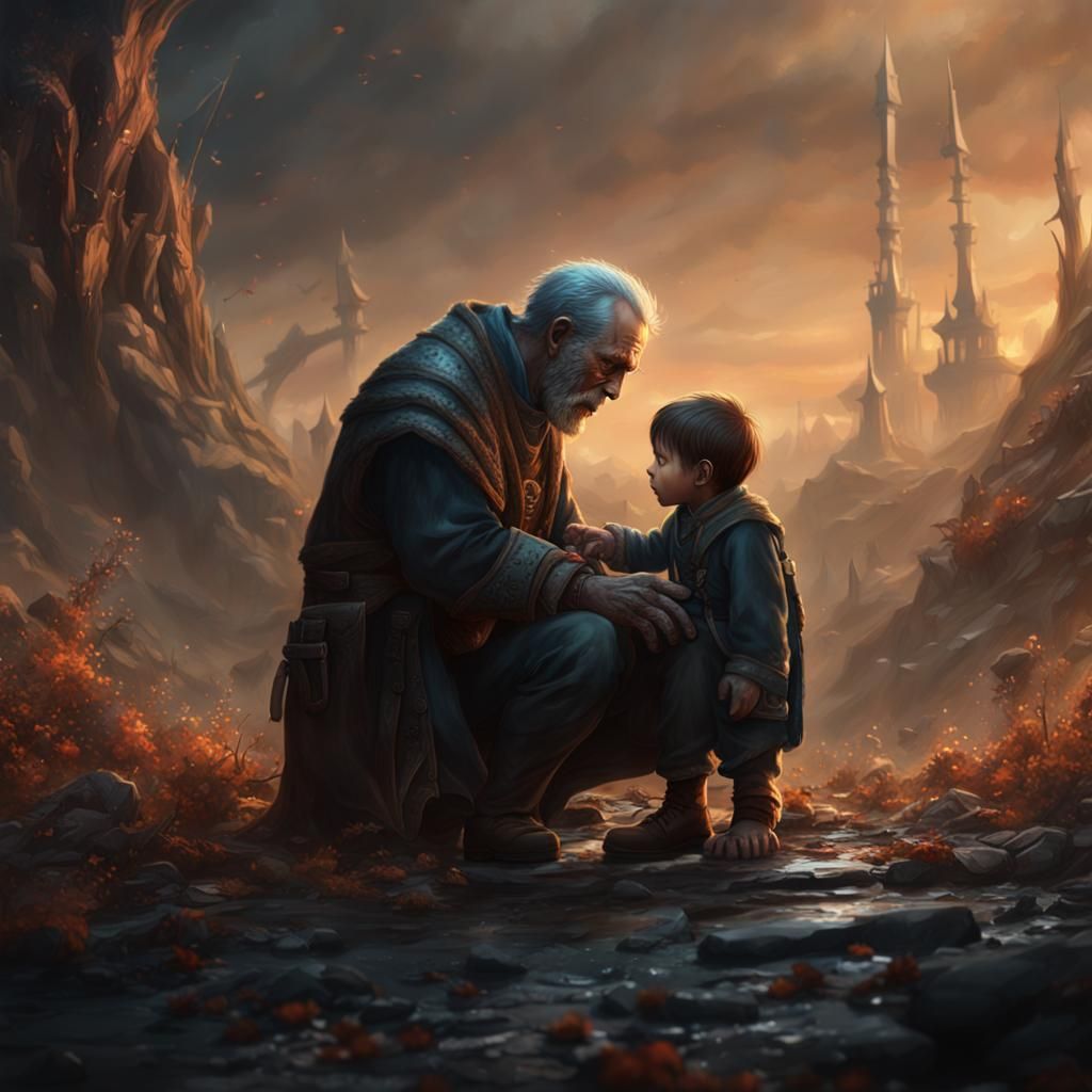 Touching Image of Boy Holding Father's Hand