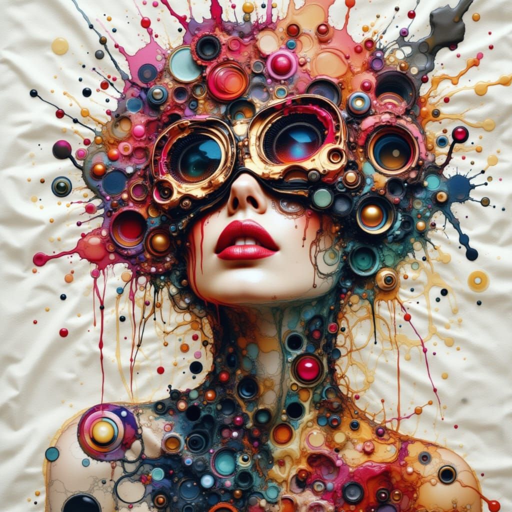 AI Art: Abstract Coffee Stain and Haxxora Fusion