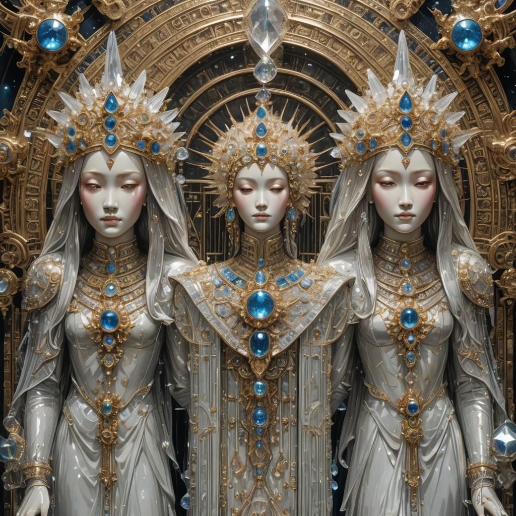 Crystalline Conjoined Twins Guarding Noble Gates