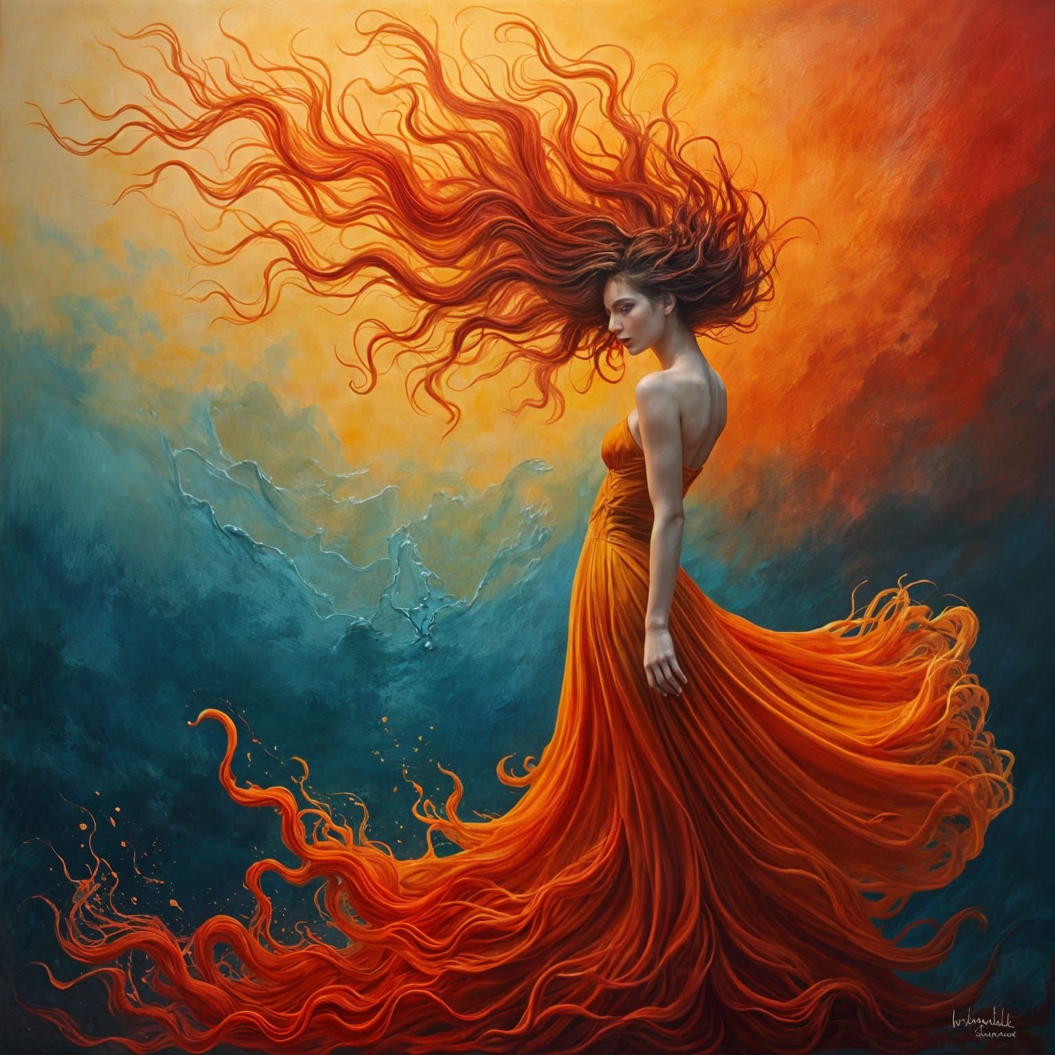 Surrealist Dream Queen in Blazing Hues