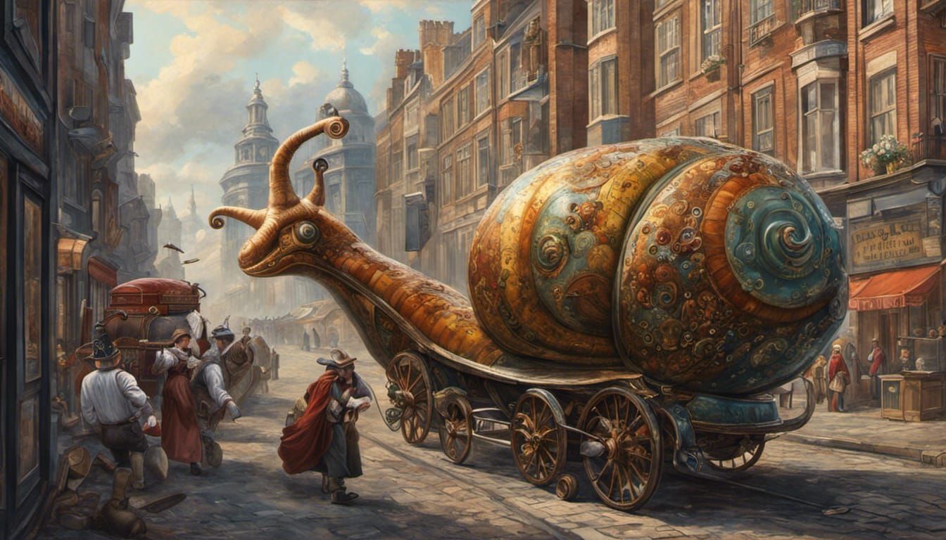 Steampunk Snails Drag Race in 18th Century London
