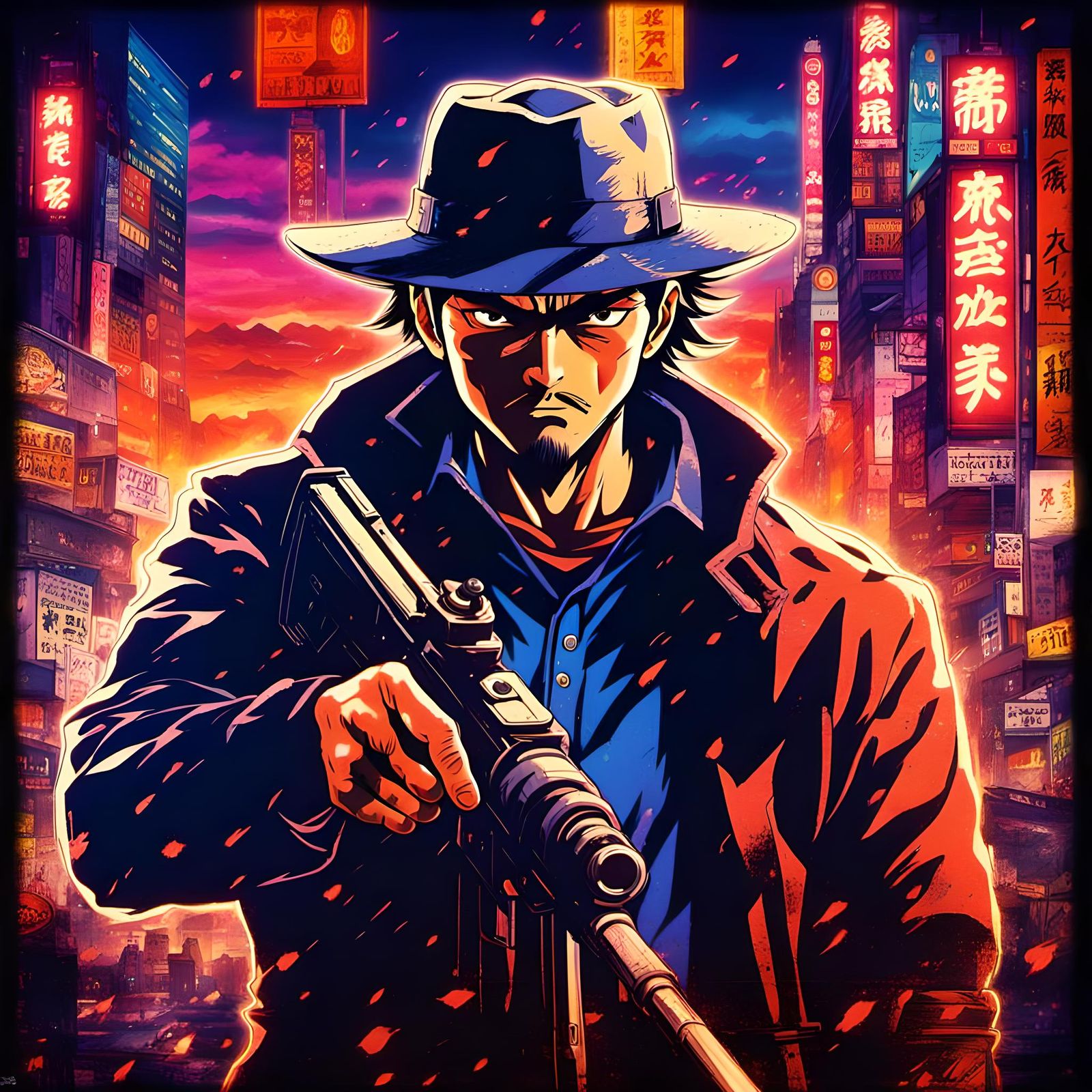 Cowboy 90s Japan Anime Hero