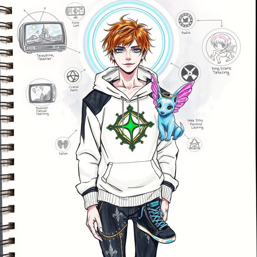 Metahuman Protagonist in Psychedelic Occult Style