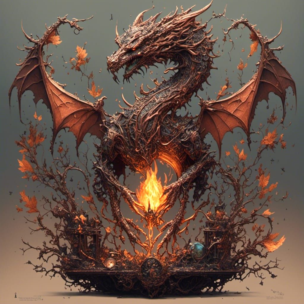 Witch's Shadow Art with Flame and Crystals