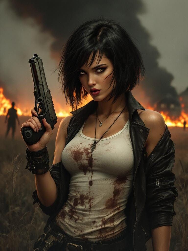 Post-Apocalyptic Mercenary in Scorched Meadow