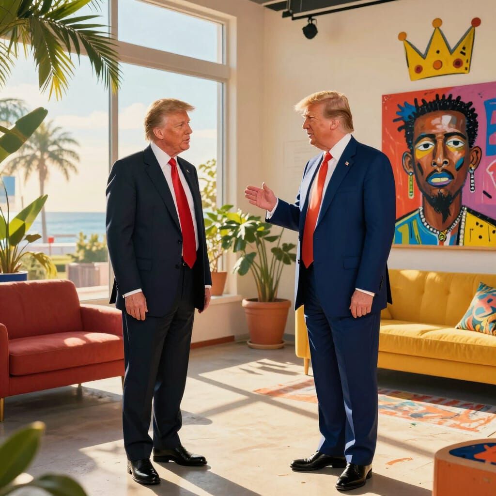 Trump and Basquiat in Florida Studio