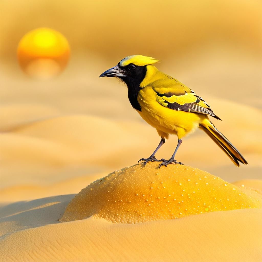 Yellow Jay Bird on Sunset Beach