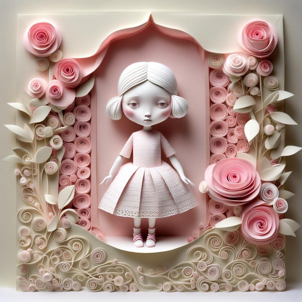 Mythical Paper Sculpture in Pastel Colors