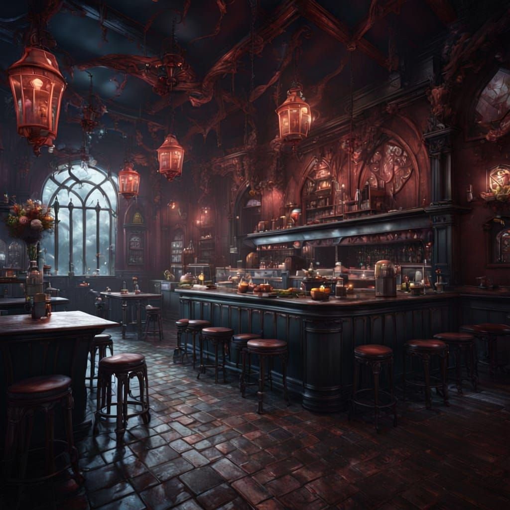 Enchanted Vampire Café: Fantastical Fantasy Concept Art