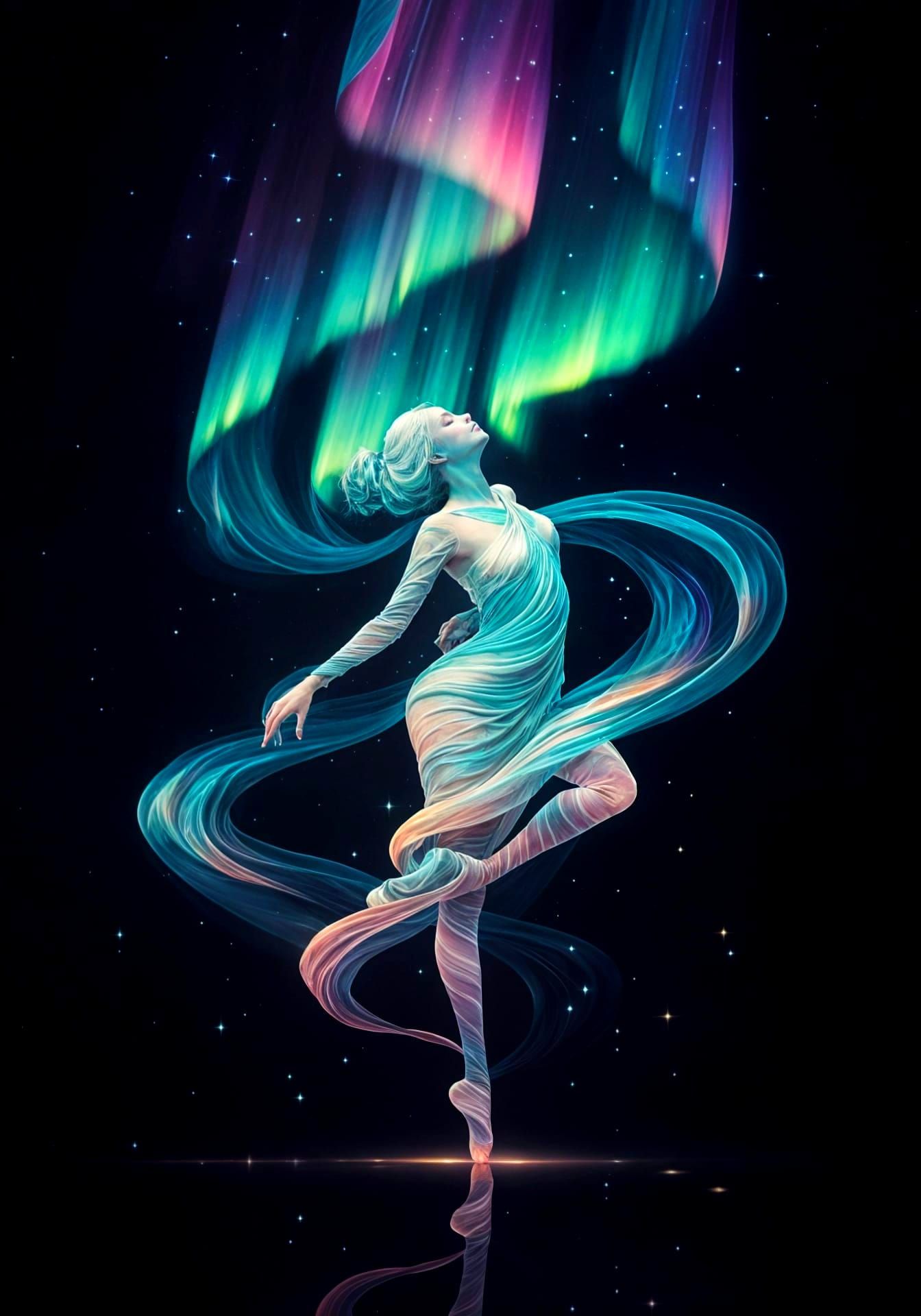 Aurora Borealis Dancer Made of Light