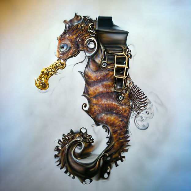 Steampunk Mechanical Seahorse
