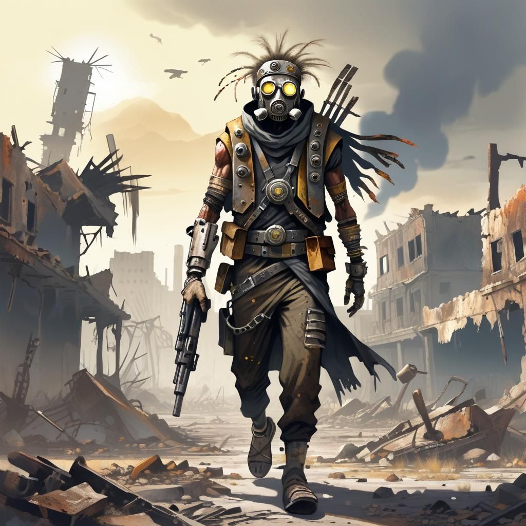 Wasteland Leader in Post-Apocalyptic Illustration