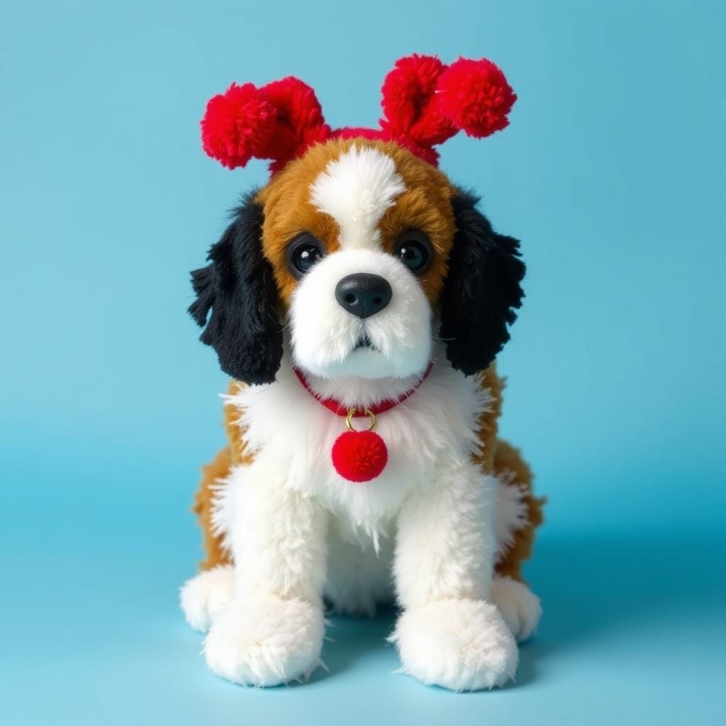 Saint Bernard made from pom poms
