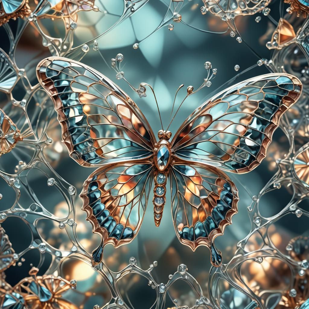 Irregular Shaped Diamond  Butterfly with no background