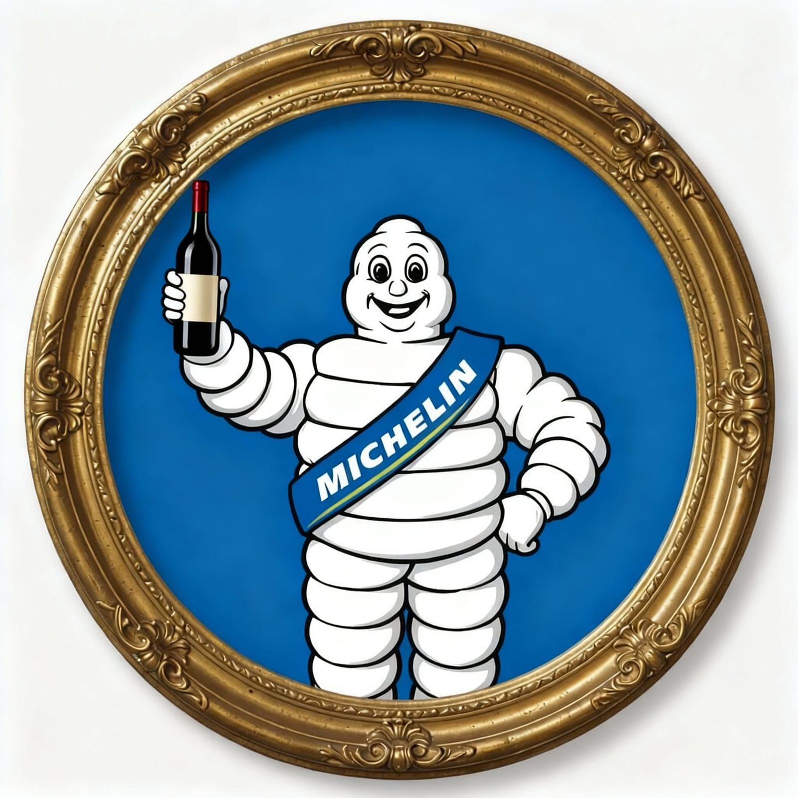 Michelin Man in Decorative Round Frame