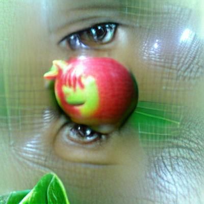 Photorealistic Red Apple Close-Up