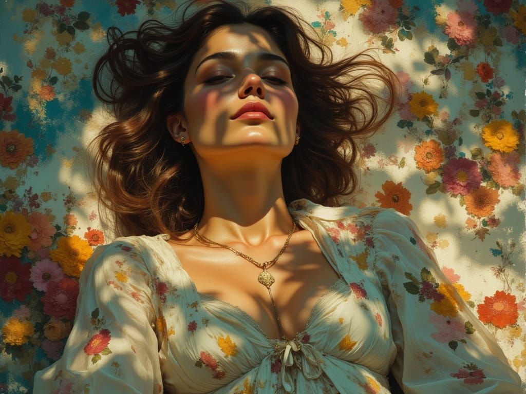 Woman Enjoying Siesta Hyperdetailed Concept Art