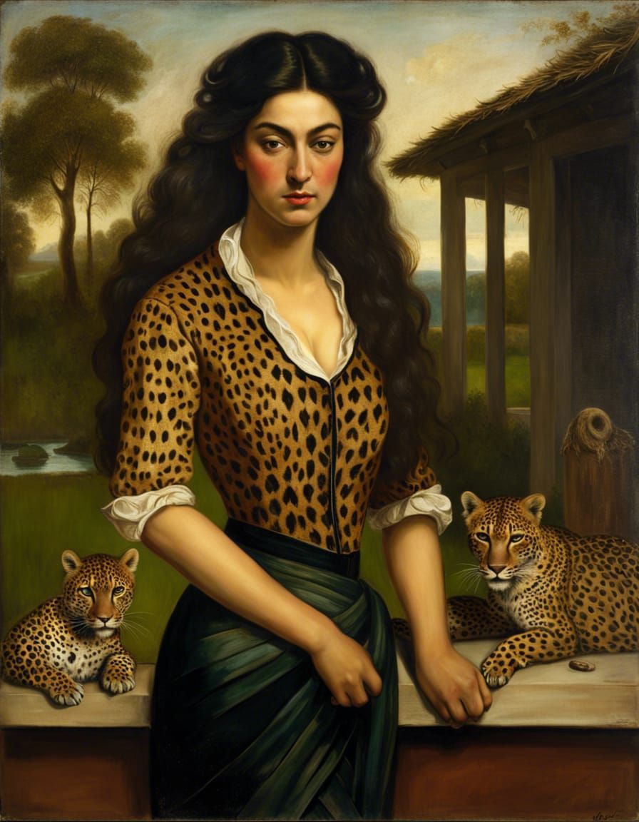 Portrait on Lake House Patio, Surreal Realism