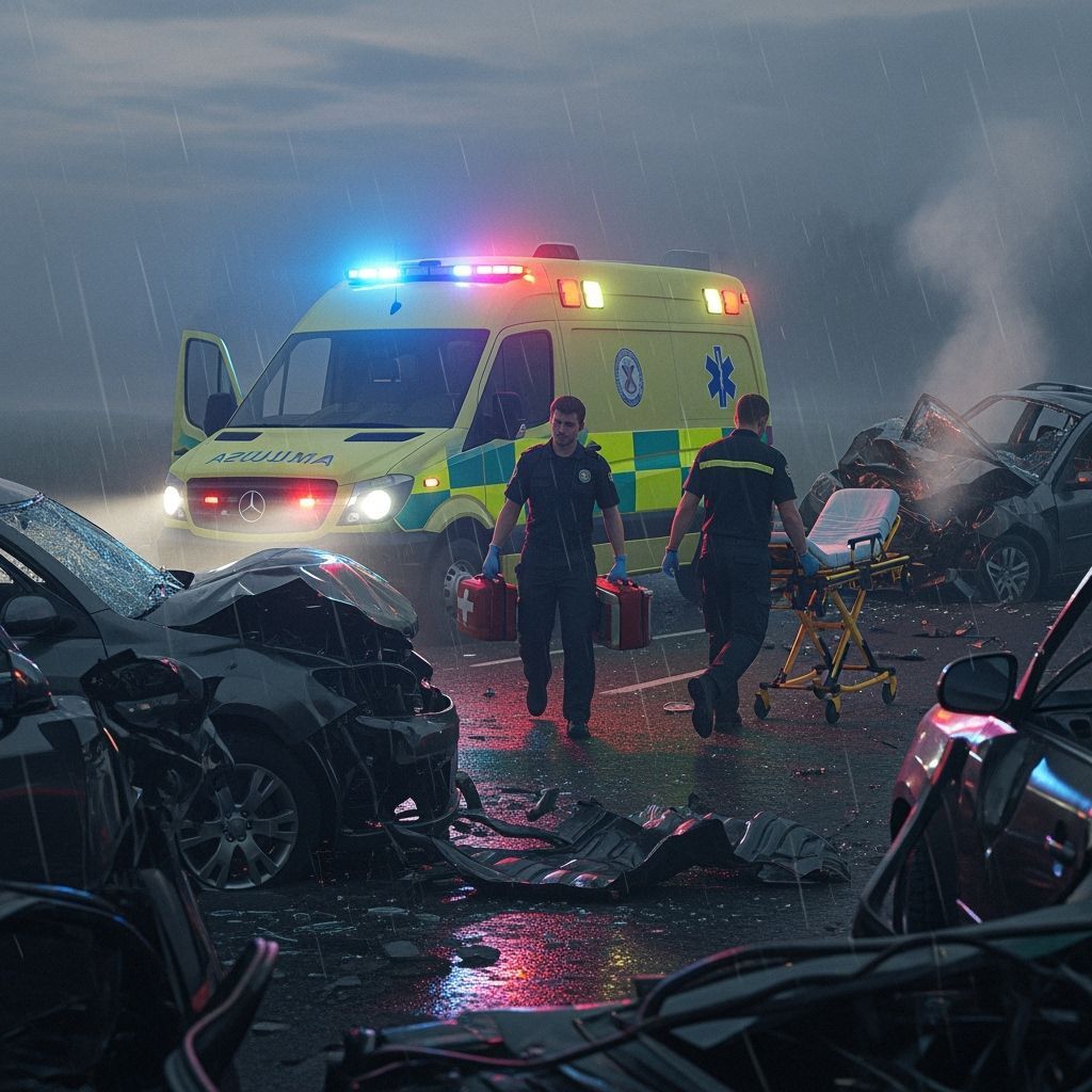 Ambulance arrived at car accident