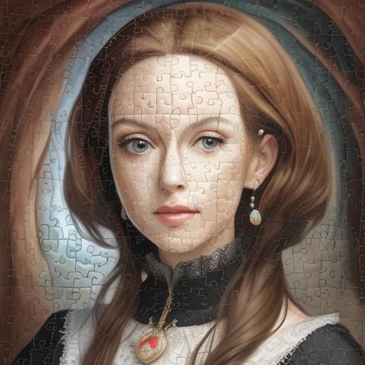 Intriguing Puzzle Art Portrait of a Woman