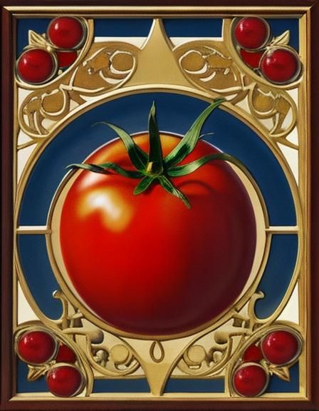 Ornamental Tomato in Precisionist Medieval Style