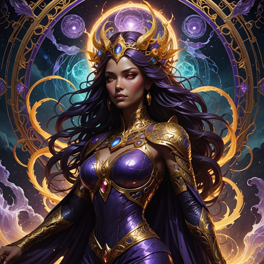 Majestic Tiamat Goddess Embodies Chaos and Creation in Cosmi...