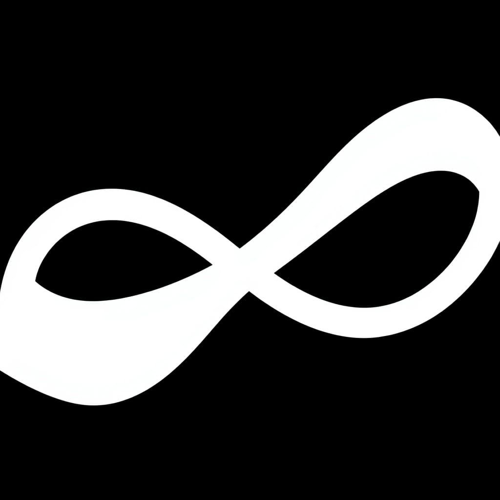 Minimalist Infinity Symbol on Black Background