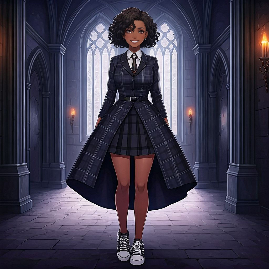 Gothic Castle Portrait in Sinister Watercolor Style